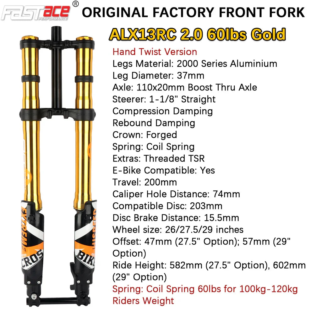 FASTACE ALX13RC 2.0 50/60IBS Ebike Fork