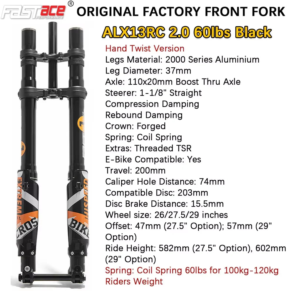 FASTACE ALX13RC 2.0 50/60IBS Ebike Fork